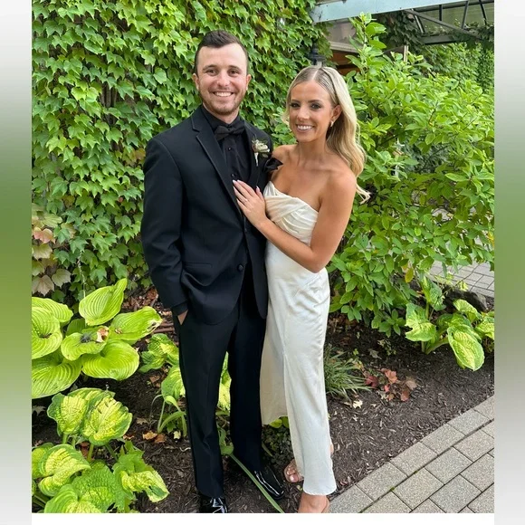 sachin and babi light blue dress Maxi Dress Champagne Long Dress Elio Strapless Satin Maxi Dress Size 2 main image 0